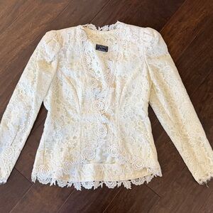 Cachet Floral Lace Jacket in Cream
